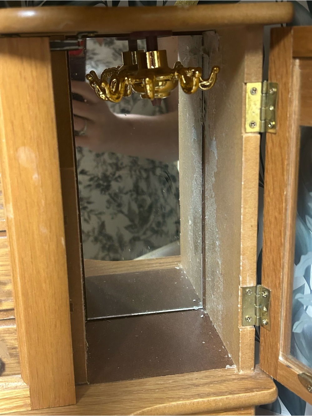 Vintage Wood Jewelry Armoire - Picture 8 of 14